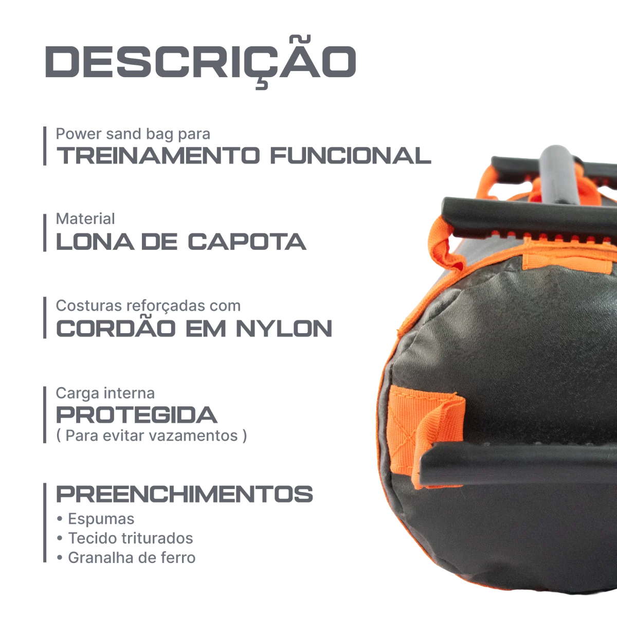 Power sand bag para treinamento funcional 15kg Envolst