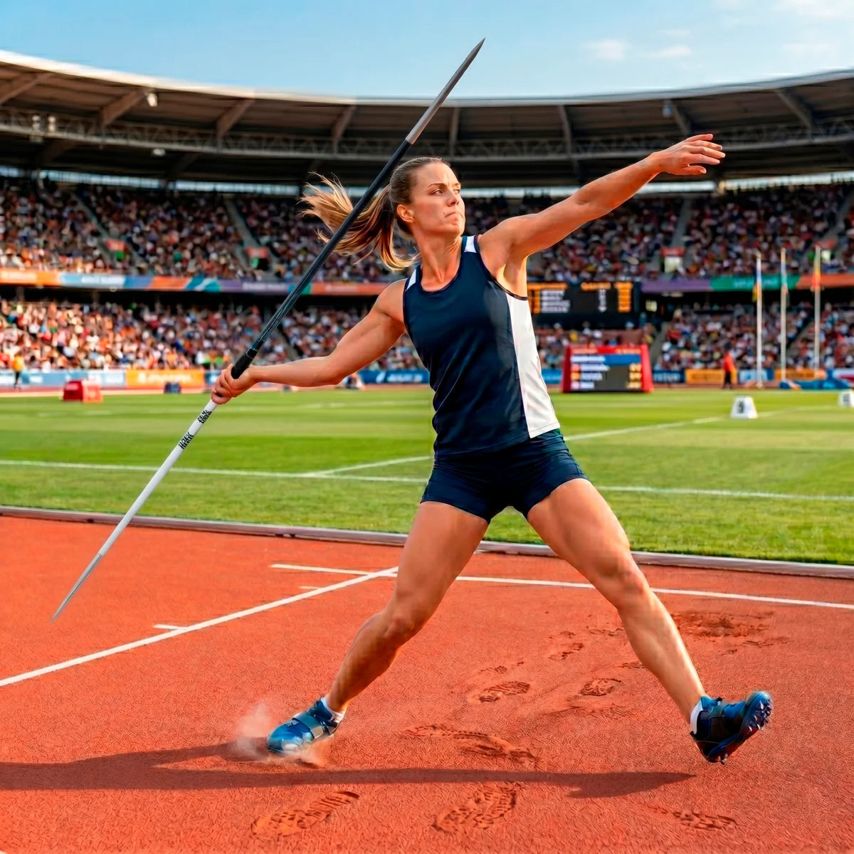 Dardo de atletismo de alumínio e aço 400g iniciante Pista e Campo - Powered by CBAt (JAL-C400)