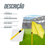 Bandeirola de escanteio oficial de futebol de campo reclinável Velden - cnj com 4 und Cor das bandeiras:Amarelo