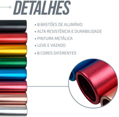 Bastão de revezamento de alumínio WA-IAAF premium Pista e Campo - cnj com 8 und (com maleta)