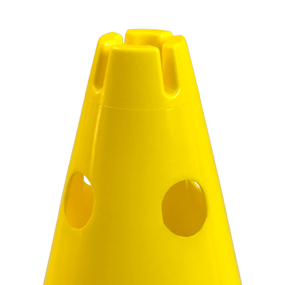 Cone de sinalização 38cm de plástico com furos premium reforçado Pista e Campo - Amarelo