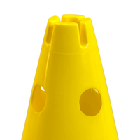 Cone de sinalização 38cm de plástico com furos premium reforçado Pista e Campo - Amarelo
