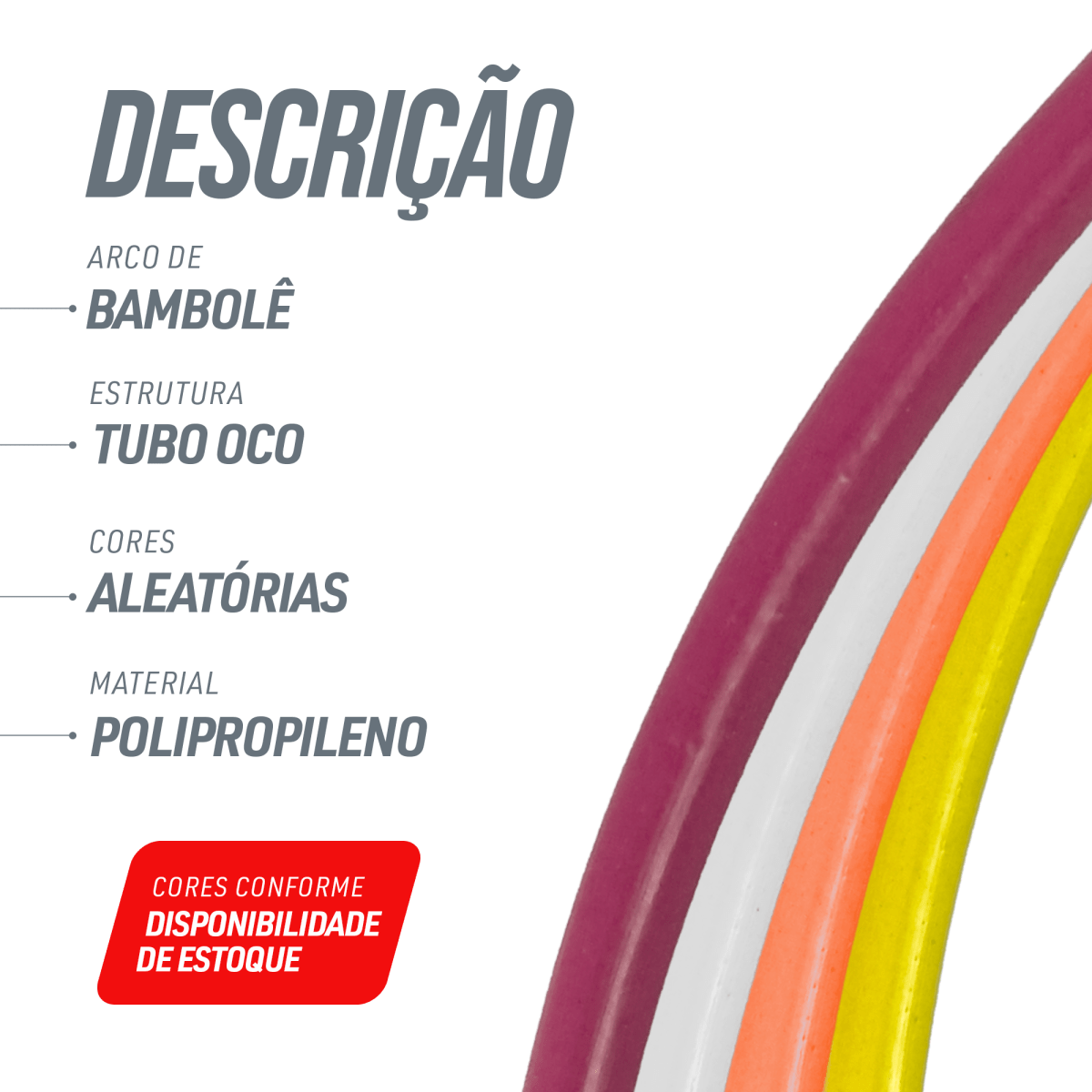 Arco Bambolê Infantil Plástico Avulso Colorido Reises