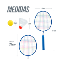 Kit de Badminton Infantil com 2 Raquetes, 1 Peteca e 1 Bola de Espuma Loire						