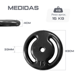 Anilha vazada revestida 15kg Pista e Campo