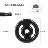 Anilha vazada revestida 4kg Pista e Campo