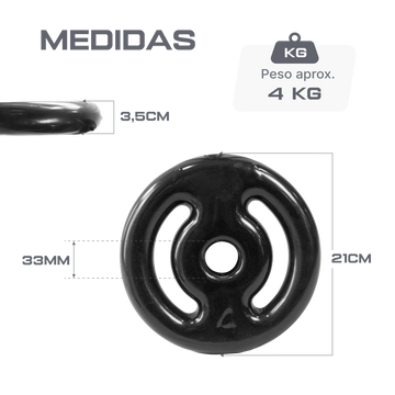 Anilha vazada revestida 4kg Pista e Campo