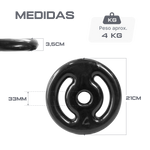 Anilha vazada revestida 4kg Pista e Campo