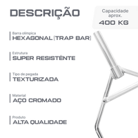 Barra Hexagonal Trap Bar Olimpica Cromada Envolst