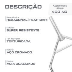 Barra Hexagonal Trap Bar Olimpica Cromada Envolst