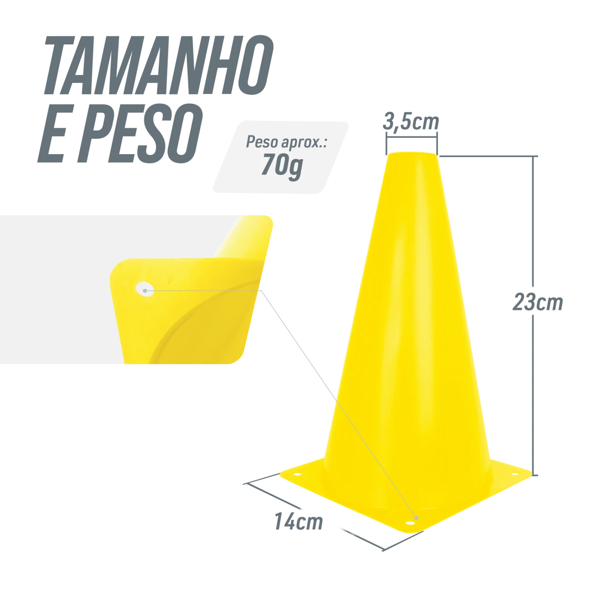 Cone de sinalização de plástico 23cm Velden - Verde