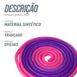 Corda Oficial Ginástica Rítmica 3m Gracios - Roxo e Rosa