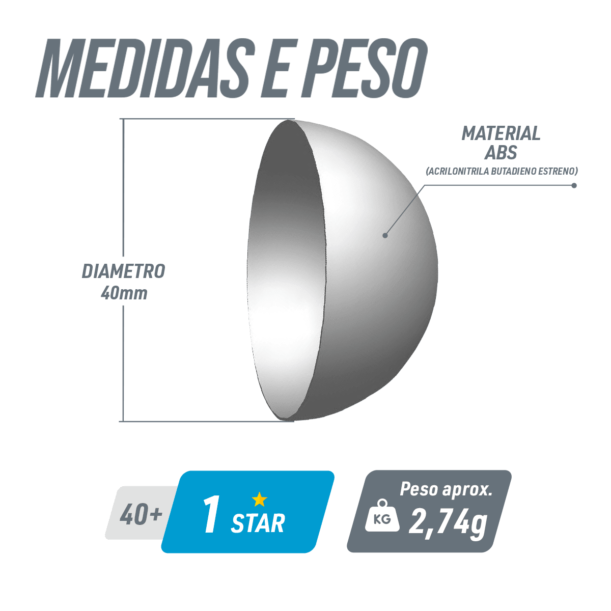 Bolinha de tênis de mesa 1 estrela Silver Giant Dragon - cnj com 6 und - BRANCA