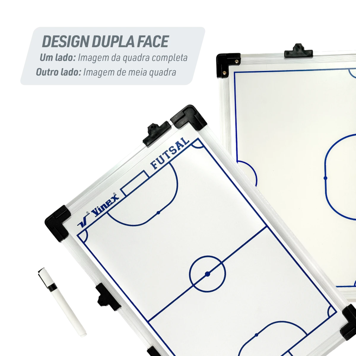 Quadro tático para treinamento esportivo futsal 45x30cm Vinex