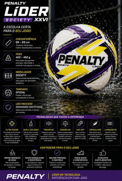 Bola de futebol society Penalty Líder