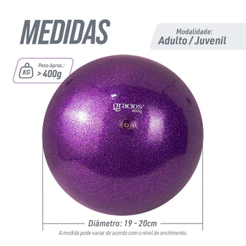Bola de ginástica rítmica Gracios Glitter 400g