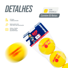 Bolinha bola de tênis de campo de espuma iniciantes Babolat Red Foam - pacote com 3 und