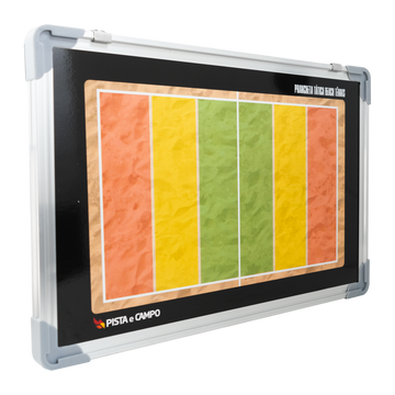Quadro tático magnético de alumínio com acessórios 45x30 Pista e Campo - Esportes de Areia