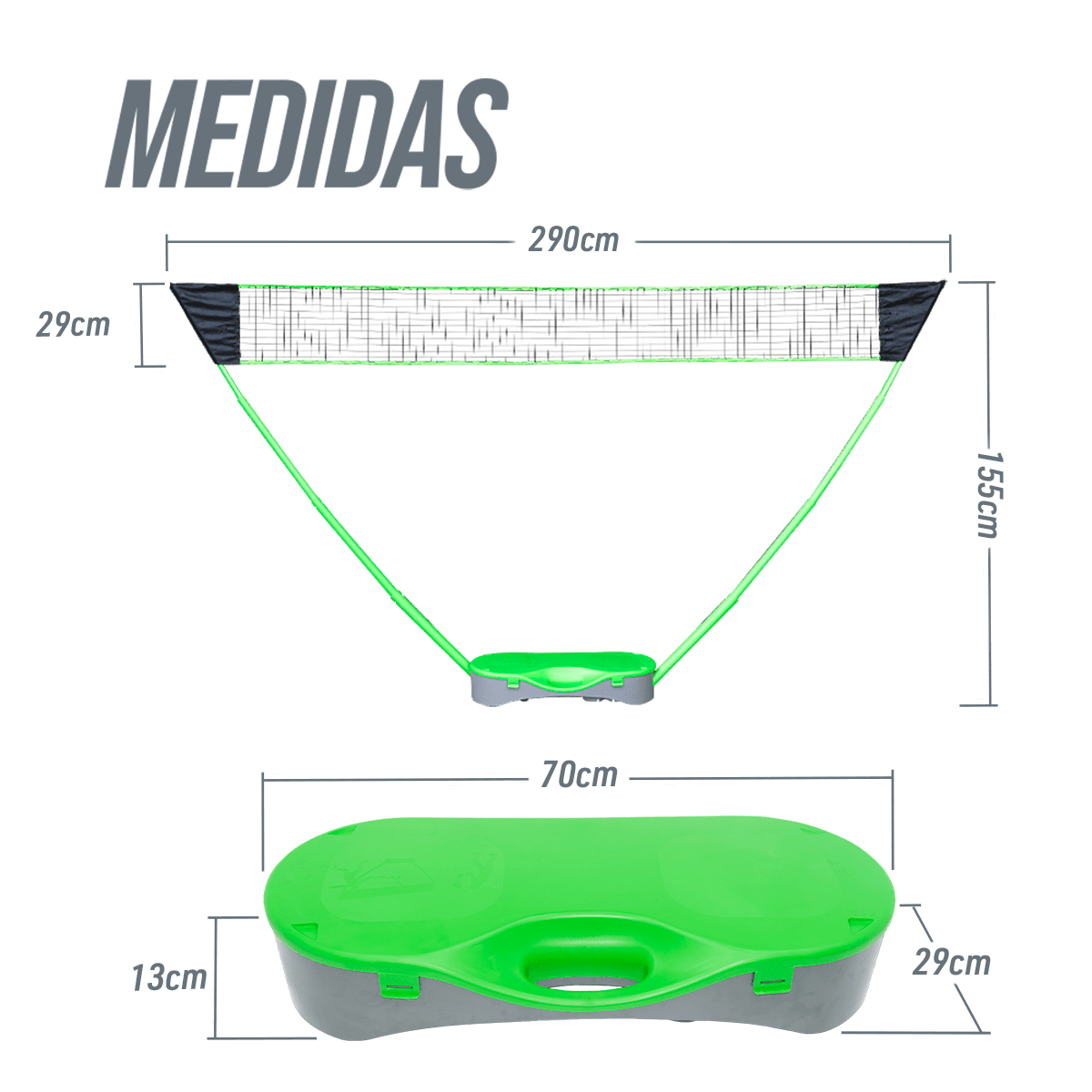 Kit Portátil de Badminton com Rede e Maleta