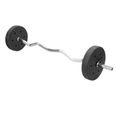 Barra de Musculação W 1,20m Maciça 28mm e Presilhas Envolst