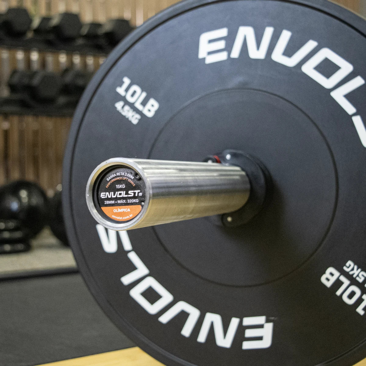 Barra Reta 2,00m Olimpica Hard Cromo Profissional Envolst