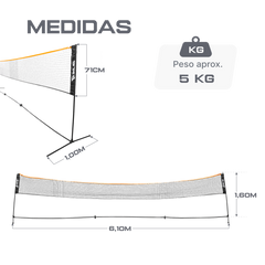 Postes com rede portátil para badminton e mini-tênis Loire