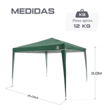 Tenda gazebo dobrável sanfonada de alumínio 3m x 3m Bel Bege