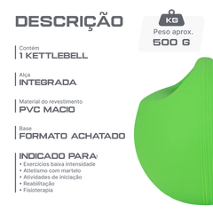 Kettlebell de PVC Macio 500g Pista e Campo
