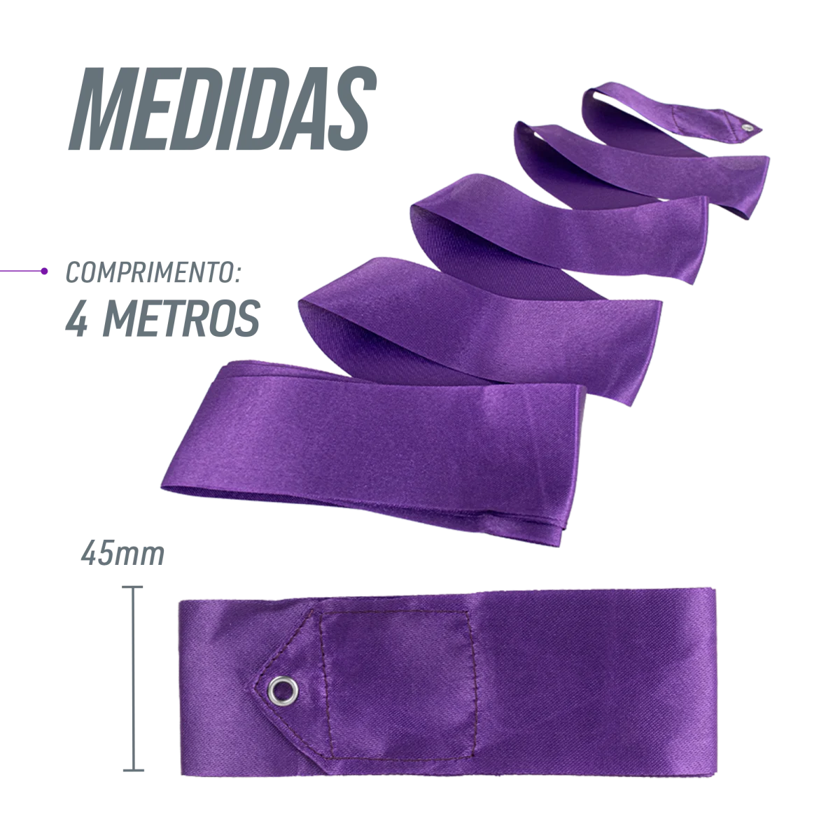 Fita Ginástica Rítmica Cetim 4m Gracios - Azul Claro