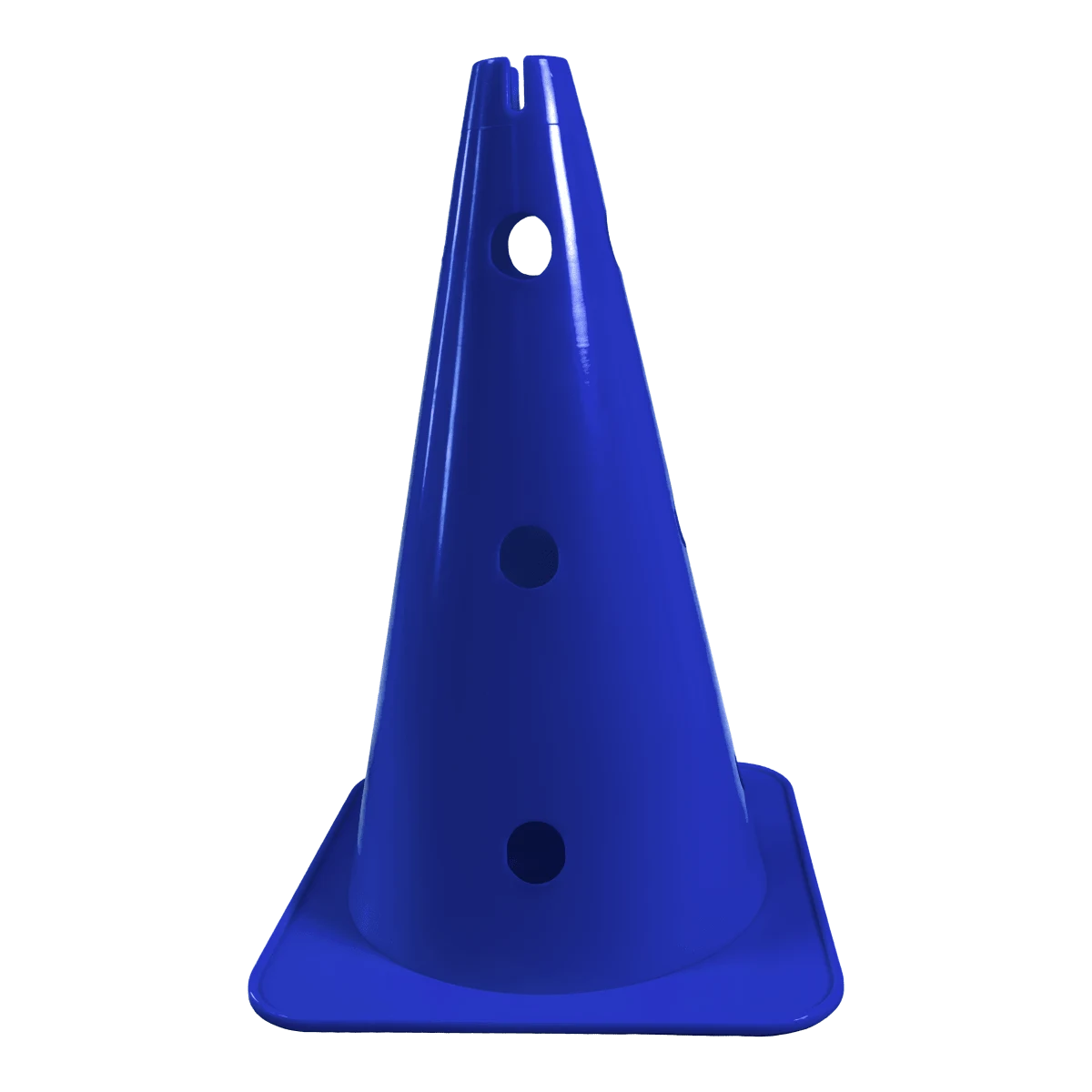Cone de sinalização 38cm de plástico com furos premium reforçado Pista e Campo - Amarelo