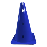 Cone de sinalização 38cm de plástico com furos premium reforçado Pista e Campo - Amarelo