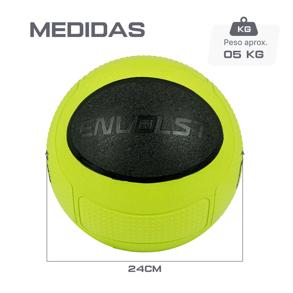 Medicine Ball 5kg Envolst com Quique para Performance