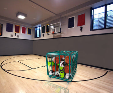 Carrinho guarda volumes de aço para transporte e armazenagem de bolas Pista e Campo