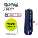 Bolas de Tênis Teloon POUND PRO + ITF tubo com 3 un.
