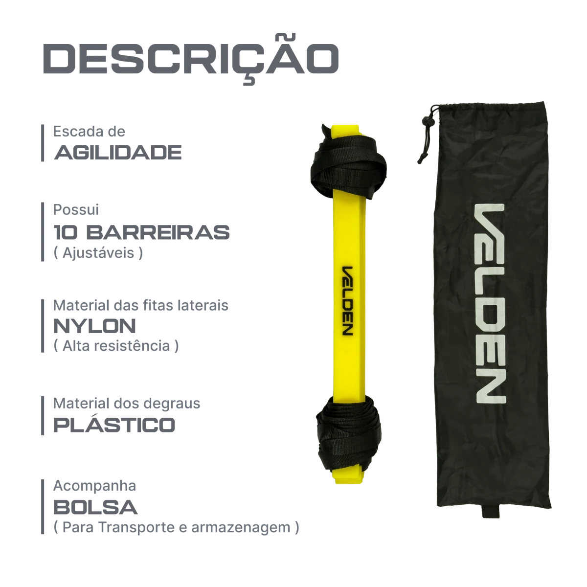 Escada de agilidade com degraus ajustáveis de plástico 5m de comprimento Velden