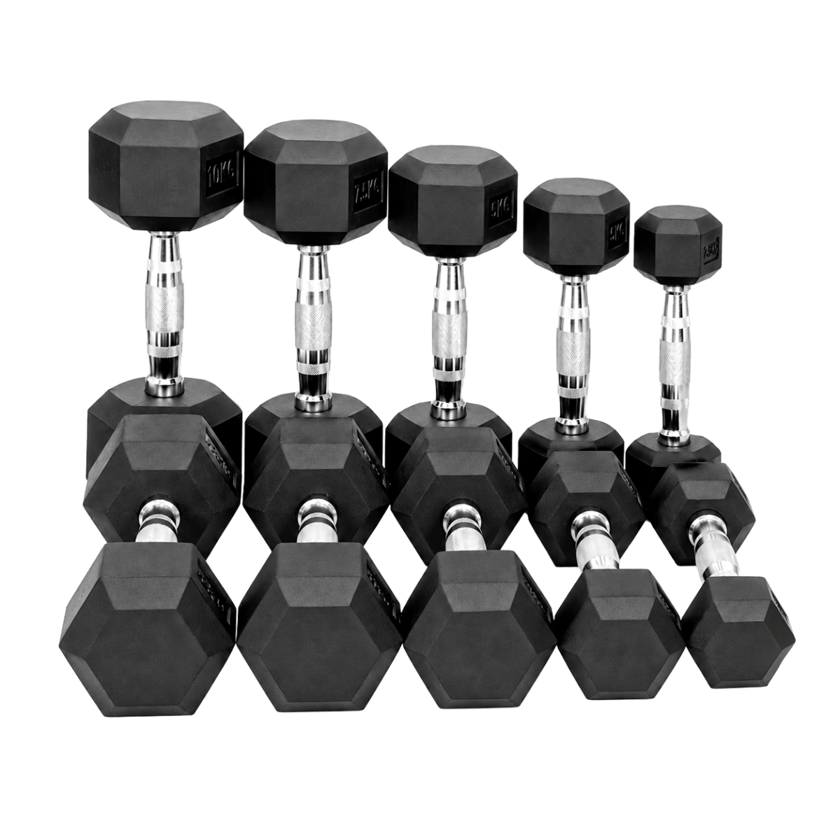 Kit Halteres Sextavados Emborrachados Envolst - 1 a 5kg