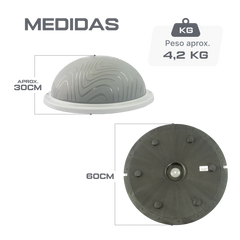 Bosu Meia Bola Inflável 60cm Uso Profissional Alças E Bomba