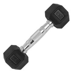 Kit Halteres Sextavados Emborrachados Pegada Cromada Envolst - Pares 1 a 5Kg
