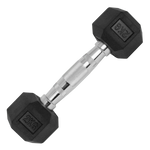 Kit Halteres Sextavados Emborrachados Pegada Cromada Envolst - Pares 1 a 5Kg
