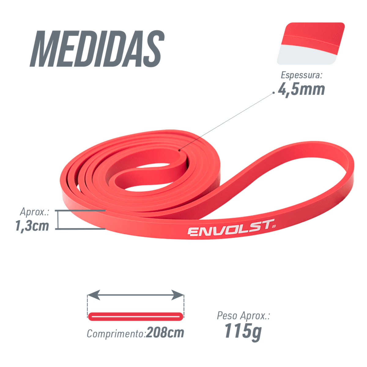 Super Band 1.3 Elástico Extensor Borracha Envolst