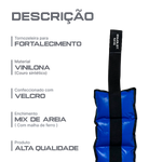 Tornozeleira caneleira em vinilona azul profissional 9kg Envolst - par