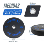 Kit 230Lb Anilhas Olímpicas Bumper Padrão IWF em Libras Envolst