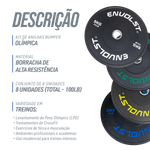 Kit 100kg Anilhas Olímpicas Bumpers Padrão IWF Envolst