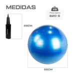 Bola Suíça Gym Ball 55cm Anti Estouro Envolst - Cinza