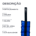 Tornozeleira caneleira em vinilona azul profissional 8kg Envolst - par