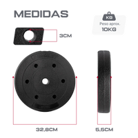 Anilha Emborrachada 10Kg Cement Furo 31mm Envolst