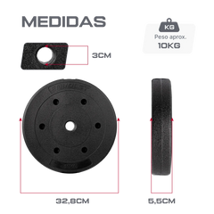 Anilha Emborrachada 10Kg Cement Furo 31mm Envolst