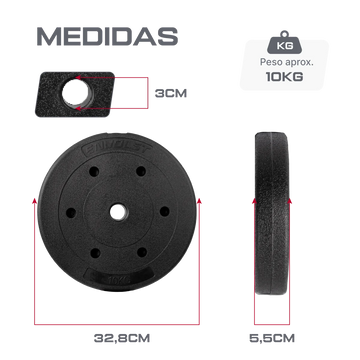 Anilha Cement Emborrachada 10 kg Envolst