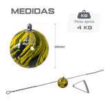 Martelo de atletismo de aço 4,00Kg 95mm ATE Pintura Especial Brasil WA-IAAF - com cabo e empunhadura