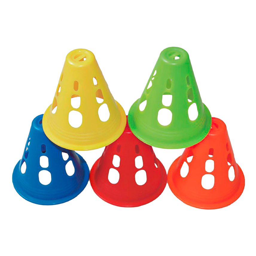 Cone de plástico 8cm vazado pequeno para manobras Pista e Campo - cnj com 10 und